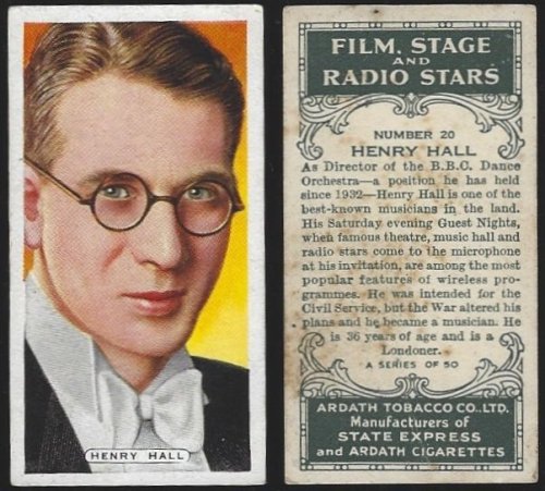 VINTAGE ARDATH CIGARETTE CARD WITH HENRY HALL