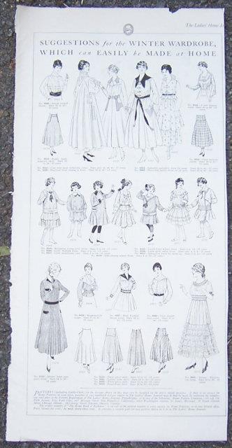 1916 LADIES HOME JOURNAL PAGE FOR WINTER WARDROBE