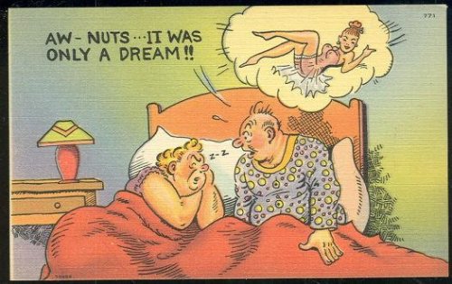 COMIC POSTCARD OF DREAMING MARRIED MAN