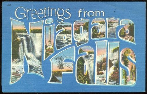 GREETINGS POSTCARD FROM NIAGARA FALLS, NEW YORK