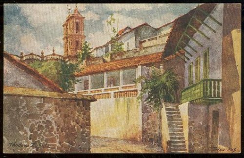 THEODORE ZABATA POSTCARD OF TAXCO, MEXICO