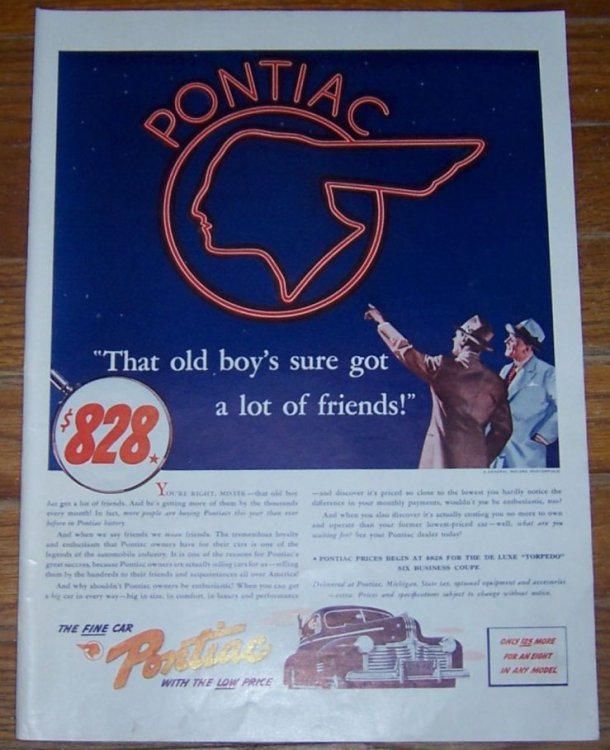 1941 PONTIAC WAR II LIFE MAGAZINE ADVERTISEMENT