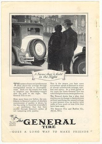 1926 NATIONAL GEOGRAPHIC GENERAL TIRE, AKRON, OHIO MAGAZINE ADVERTISEMENT