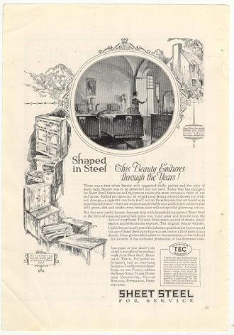 1926 NATIONAL GEOGRAPHIC SHEET STEEL FOR SERVICE MAGAZINE ADVERTISEMENT