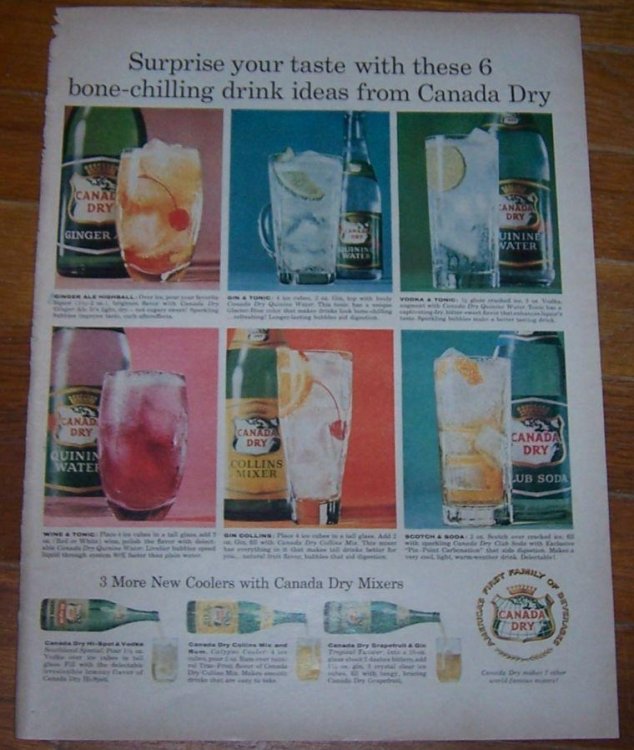 1959 CANADA DRY LIFE MAGAZINE ADVERTISEMENT