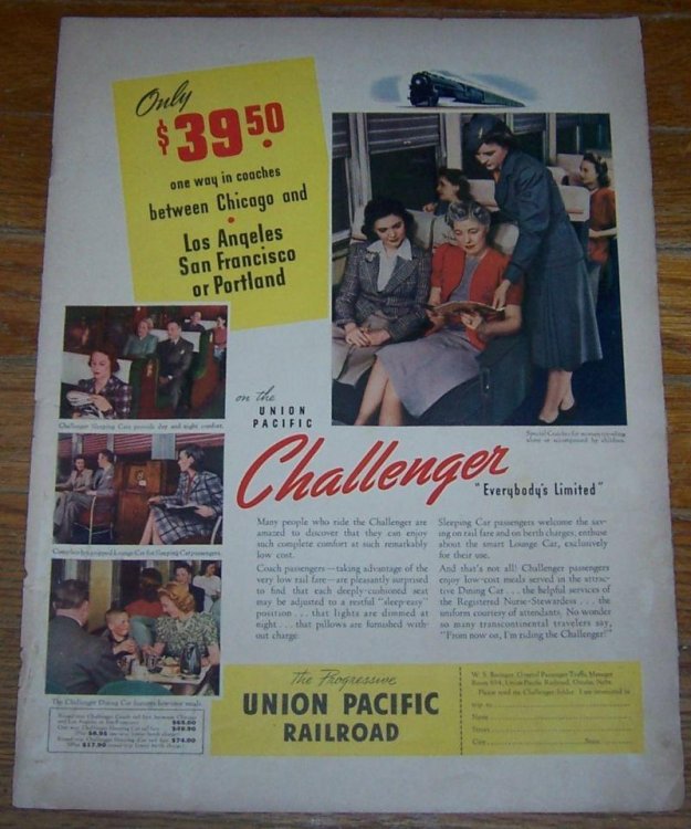1941 UNION PACIFIC RAILROAD WORLD WAR II LIFE MAGAZINE ADVERTISEMENT