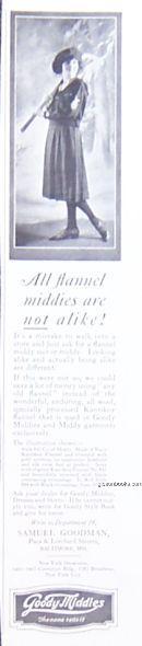 1921 LADIES HOME JOURNAL GOODY FLANNEL MIDDIES MAGAZINE ADVERTISEMENT