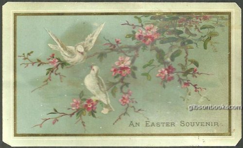 EASTER GREETING CARD WITH TWO WHITE DOVES