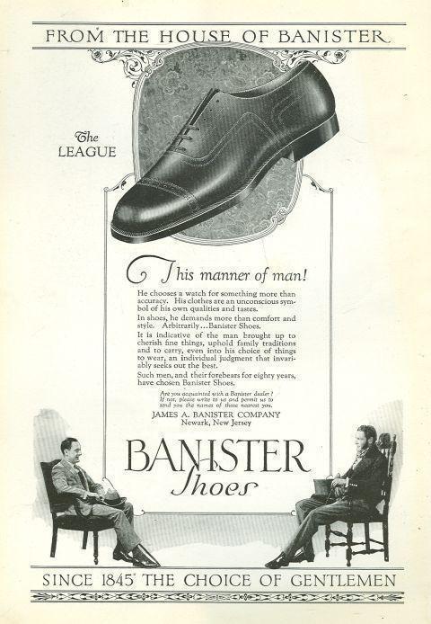 1925 NATIONAL GEOGRAPHIC BANISTER SHOES MAGAZINE ADVERTISEMENT
