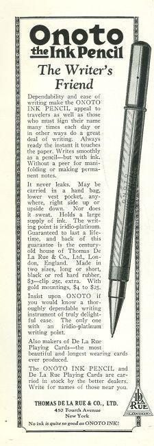 1925 NATIONAL GEOGRAPHIC ONOTOA THE INK PENCIL MAGAZINE ADVERTISEMENT