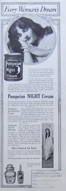 1917 LADIES HOME JOURNAL ADVERTISEMENT FOR POMPEIAN NIGHT CREAM