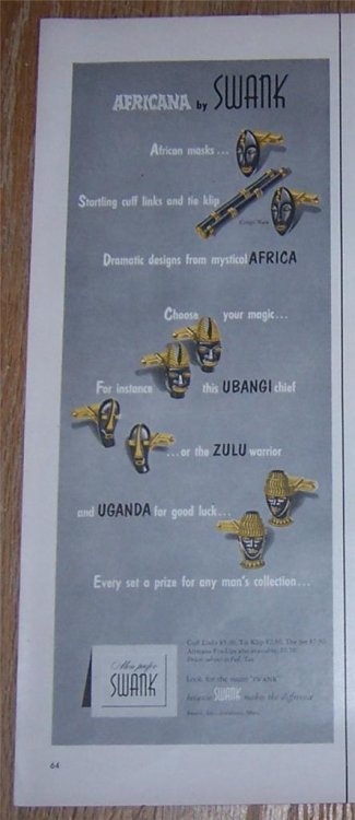 1954 AFRICANA SWANK SET MAGAZINE ADVERTISEMENT