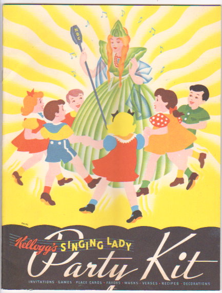 Kellogg's Singing Lady Party Kit : Invitation, Games, Place Cards, Favors, Masks, Verses, Recipes, Decorations