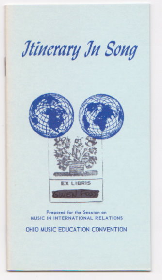 Image for Itinerary in Song : Music in International Relations, Ohio Music Education Convention Itinerary in Song : Music in International Relations, Ohio Music Education Convention