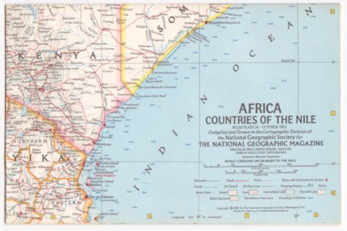 Image for Map of Africa, Countries of the Nile: National Geographic, Atlas Plate 56, October 1963 Map of Africa, Countries of the Nile: National Geographic, Atlas Plate 56, October 1963