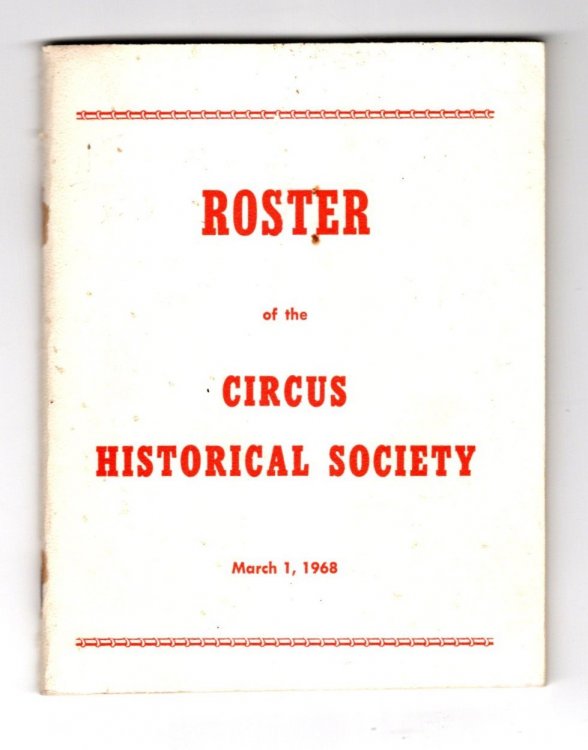 Image for Roster of the Circus Historical Society : March 1, 1968 Roster of the Circus Historical Society : March 1, 1968