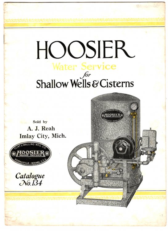 Hoosier Water Service Catalogue Number 134 : For Shallow Wells and Cisterns