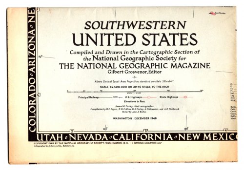 Southwestern United States : National Geographic Map, December 1948