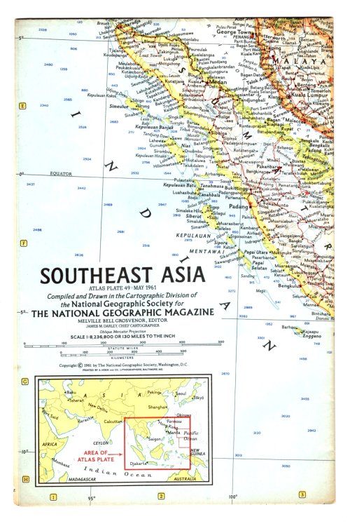 Southeast Asia : National Geographic Map, Atlas Plate 49, May, 1961