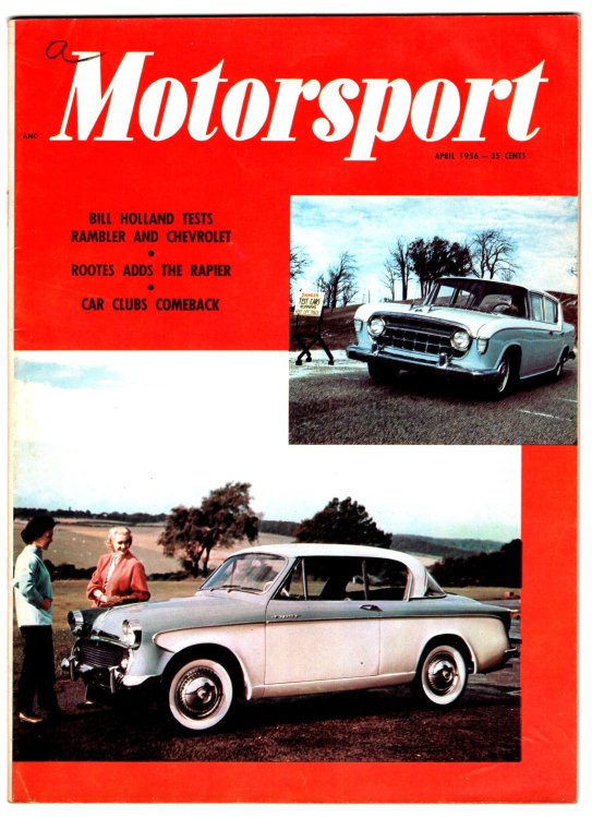Image for Motorsport Mgazine, April 1956 : Chevrolet, Rambler, Sunbeam Rapier, Cooper Climax Motorsport Mgazine, April 1956 : Chevrolet, Rambler, Sunbeam Rapier, Cooper Climax