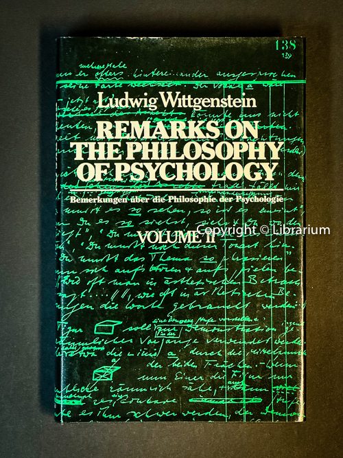Image for Remarks on the Philosophy of Psychology. Volume II only. Bemerkungen ber die Philosophie der Psychologie (Two, 2) Remarks on the Philosophy of Psychology. Volume II only. Bemerkungen ber die Philosophie der Psychologie (Two, 2)