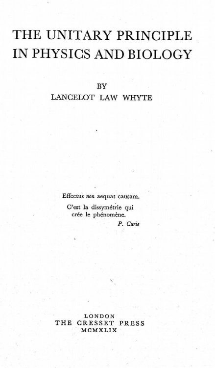 Image for The Unitary Principle in Physics and Biology The Unitary Principle in Physics and Biology