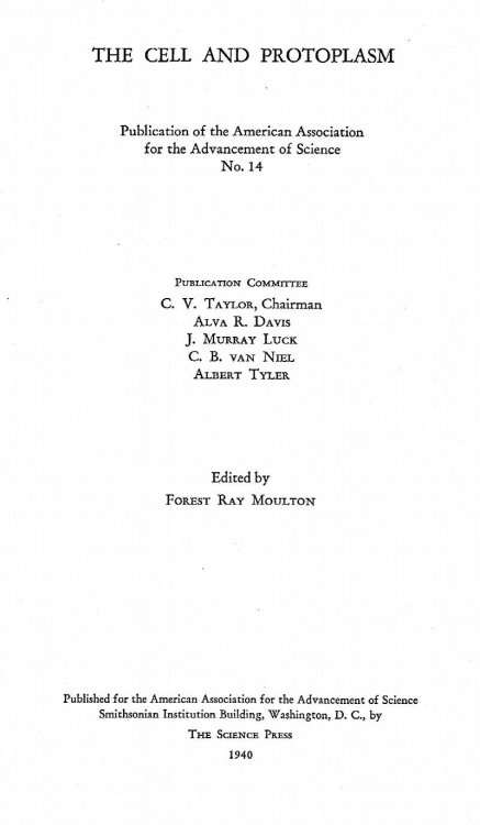Image for The Cell and Protoplasm The Cell and Protoplasm