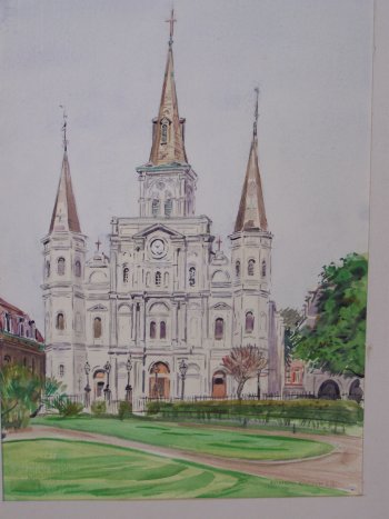 Image for Original Artwork Entitled "Jackson Park - RC Cathedral" Original Artwork Entitled "Jackson Park - RC Cathedral"