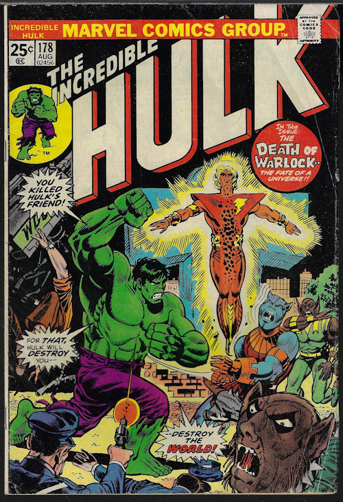 Image for THE INCREDIBLE HULK: Aug 178 THE INCREDIBLE HULK: Aug 178