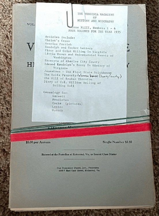 Image for Bundle: (4) vintage books - The Virginia Magazine of History and Biography 1935 Bundle: (4) vintage books - The Virginia Magazine of History and Biography 1935