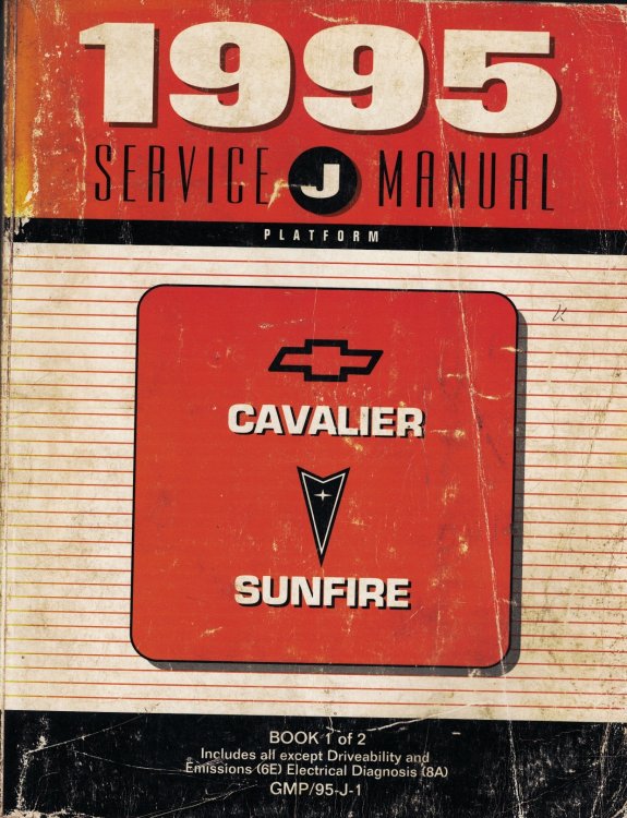 1995 J Platform - Chevrolet Cavalier, Pontiac Sunfire Service Manual (3 volume set) [Books 1 and 2, plus the Service Manual Update]