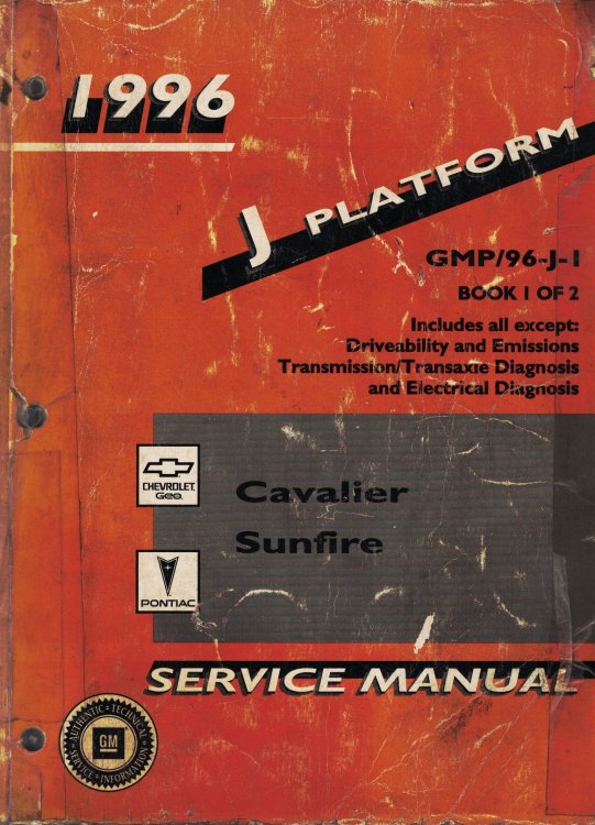 Image for 1996 J Platform - Chevrolet Cavalier and Pontiac Sunfire Service Manual (2 volume set) 1996 J Platform - Chevrolet Cavalier and Pontiac Sunfire Service Manual (2 volume set)