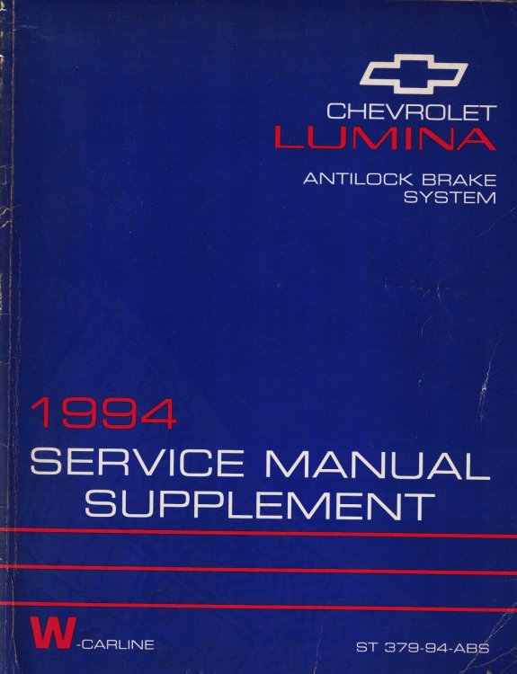 Image for 1994 W-Carline - Chevrolet Lumina Service Manual Supplement: Antilock Brake System 1994 W-Carline - Chevrolet Lumina Service Manual Supplement: Antilock Brake System