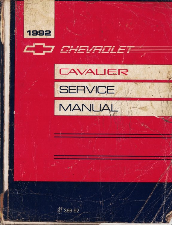 Image for 1992 Chevrolet Cavalier Service Manual 1992 Chevrolet Cavalier Service Manual