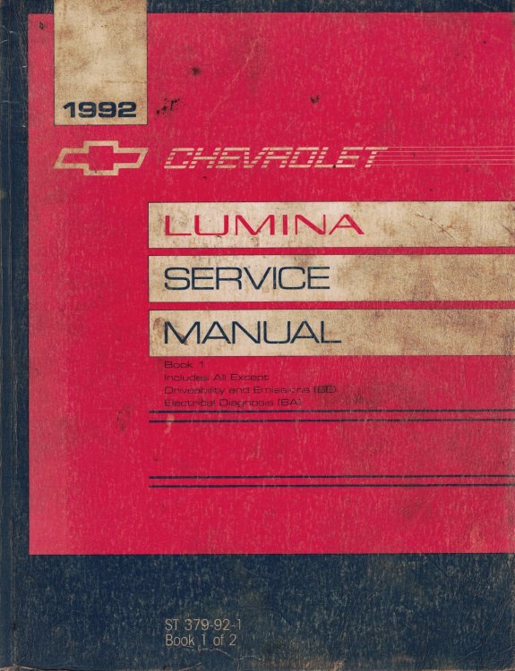 Image for 1992 Chevrolet Lumina Service Manual (2 Volume Set) 1992 Chevrolet Lumina Service Manual (2 Volume Set)