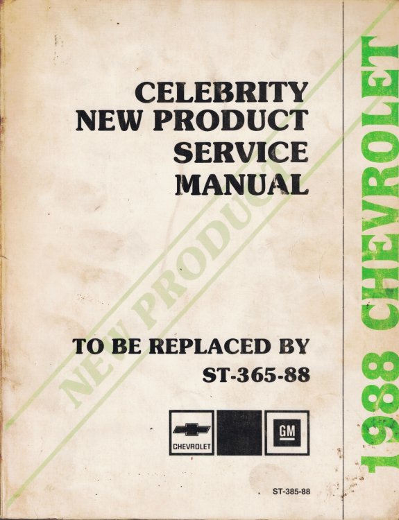 Image for 1988 Chevrolet Celebrity New Product Service Manual 1988 Chevrolet Celebrity New Product Service Manual