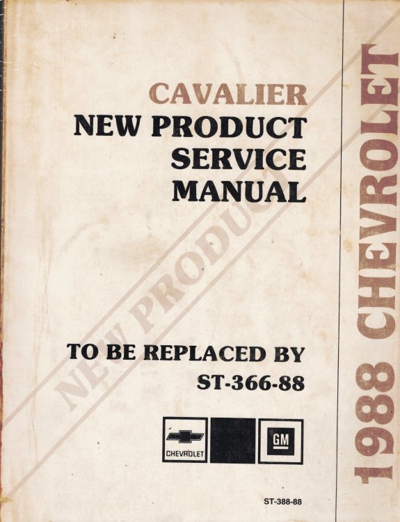 Image for 1988 Chevrolet Cavalier New Product Service Manual 1988 Chevrolet Cavalier New Product Service Manual