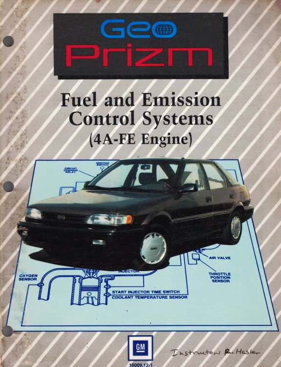 Image for 1989 Geo Prizm Fuel and Emission Control Systems (4A-FE Engine) 1989 Geo Prizm Fuel and Emission Control Systems (4A-FE Engine)