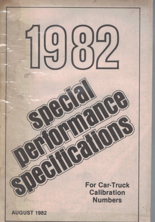1982 Ford Special Performance Specifications: For Car-Truck Calibration Numbers [Original Manual]