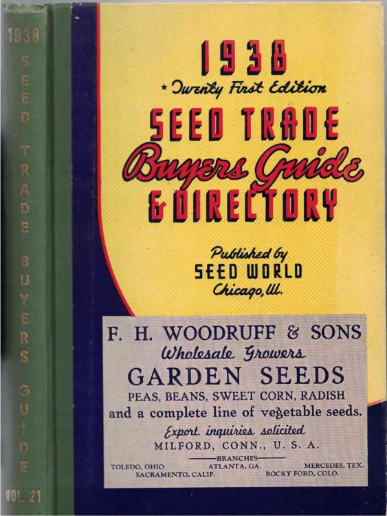 Image for 1938 Seed Trade Buyers Guide Directory 1938 Seed Trade Buyers Guide Directory