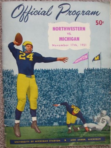 Official Program, Northwestern vs. Michigan: November 17th, 1951