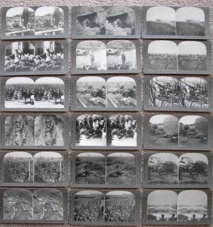 World War Through the Stereoscope [set of 48 World War 1 Stereographs / Stereoviews - box]