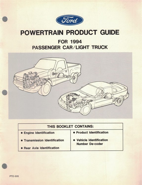 Image for Ford Powertrain Product Guide, for 1994 Passenger Car / Light Truck Ford Powertrain Product Guide, for 1994 Passenger Car / Light Truck