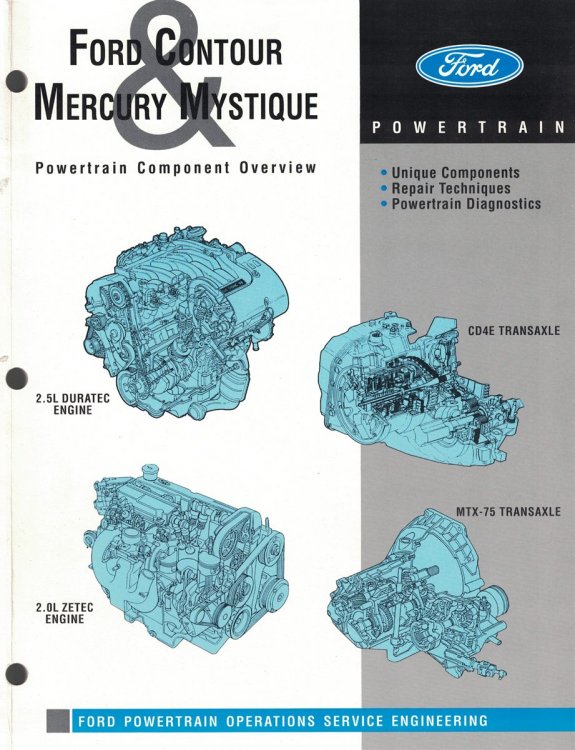 [1995] Ford Contour & Mercury Mystique Powertrain Component Overview