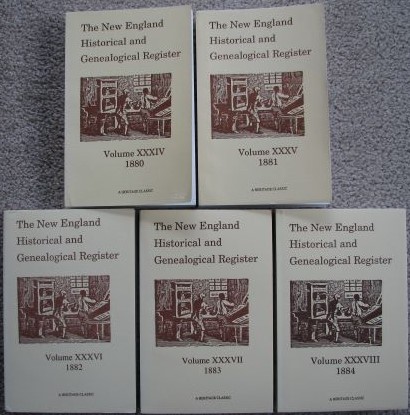 The New England Historical and Genealogical Register (Includes five volumes: Volume XXXIV, 1880 through Volume XXXVIII, 1884 [Reprints]