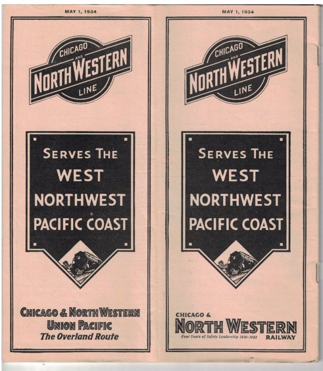 Chicago & North Western Railway Time Tables: May 1, 1934 [Railway Timetables]