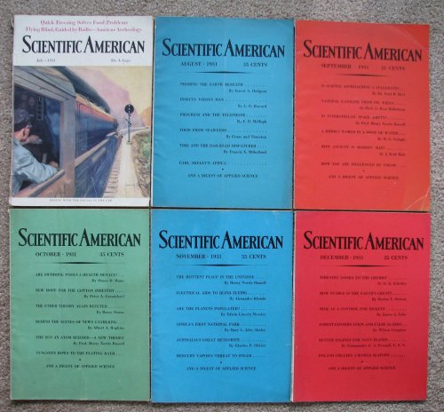 Scientific American magazine, 1931 [6 issues of Volume 145; includes the July through December issues]