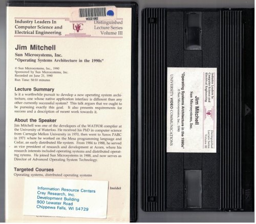 Operating Systems Architecture in the 1990s [VHS Videotape]
