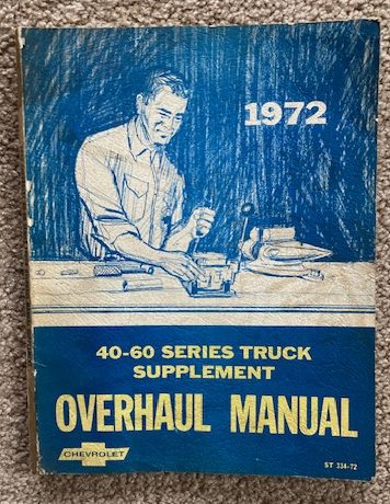 Image for 1972 Chevrolet 40-60 Series Truck Overhaul Manual Supplement 1972 Chevrolet 40-60 Series Truck Overhaul Manual Supplement