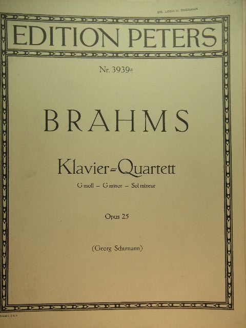 Klavier Quartett G moll, Op. 25